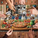 Thumbnail 5 de Puzzles 1000 Pieces Dogs' Pizza Meal jigsaw puzzle 📦