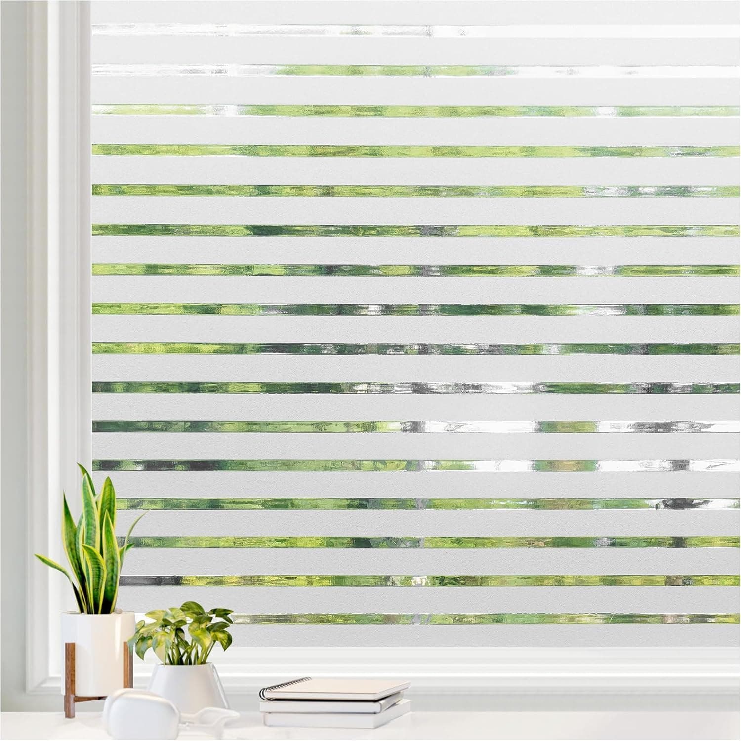 Rabbitgoo Window Film Frosted Stripe Pattern Privacy Film 90x200 cm 📺