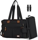 Thumbnail principal de RAINSMORE Baby Changing Bag Nappy Tote Bag for Parents with Portable Mat 🧷?