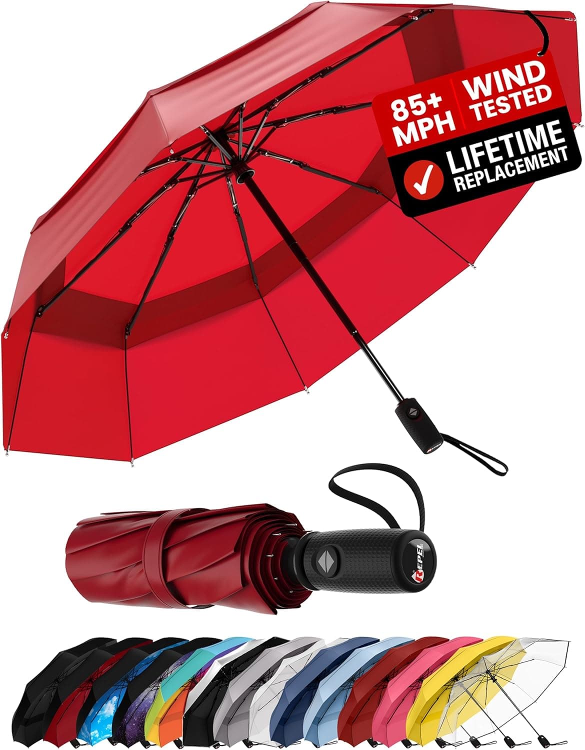 Repel Windproof Travel Umbrella, Auto Open 1pc ☔