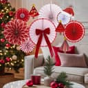 Thumbnail 5 de Reusable Christmas Decorations Ceiling Paper Fans with Star Tree Topper 🎄