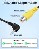 Thumbnail 3 de RIIEYOCA 2.5mm TRRS to RCA adapter 0.2m 📷
