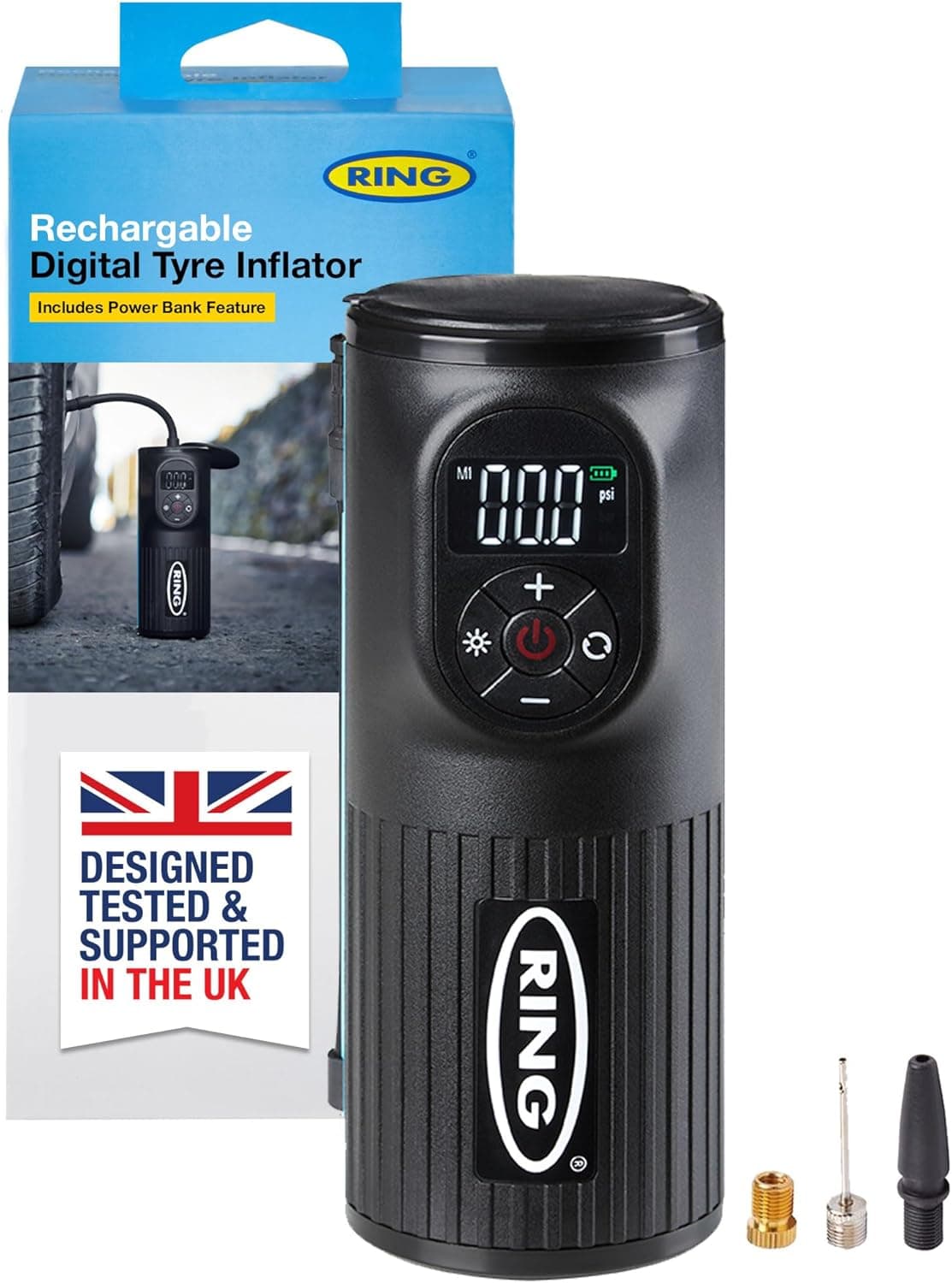 RING TyreInflate GO 2 cordless tyre inflator 2,000mAh 📷