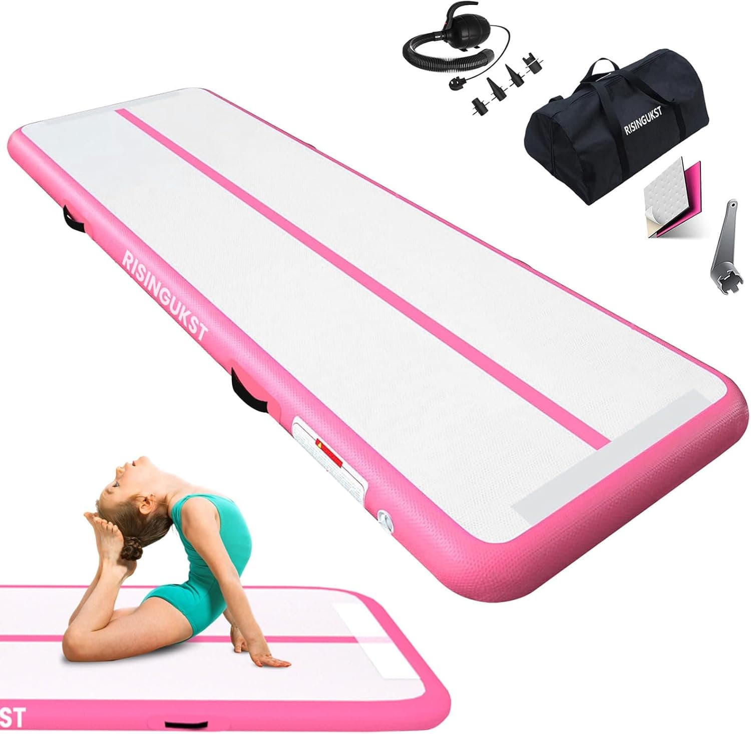 RISINGUKST Air Gymnastics Tumbling Mat 6.6ft 🧘