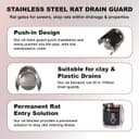 Thumbnail 2 de Roshield Rat Drain Guard 4" stainless steel drain protector 🛠️