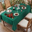Thumbnail 2 de SASTYBALE Green Christmas Jacquard Tablecloth 132x178 cm 📦