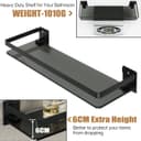 Thumbnail 4 de SAYAYO 38cm Black Tempered Glass Bathroom Shelf 🛁