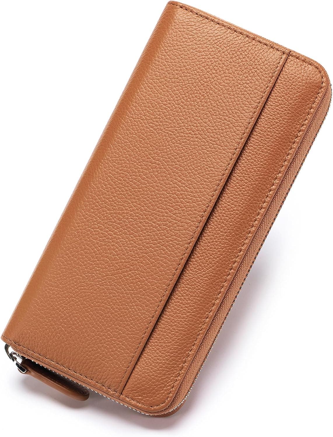 SCHLATUM RFID blocking leather zip wallet — large capacity 👛