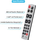 Thumbnail 6 de 2 Pack Seniors Big Button Universal Remote for LG/Samsung/TVs 📺