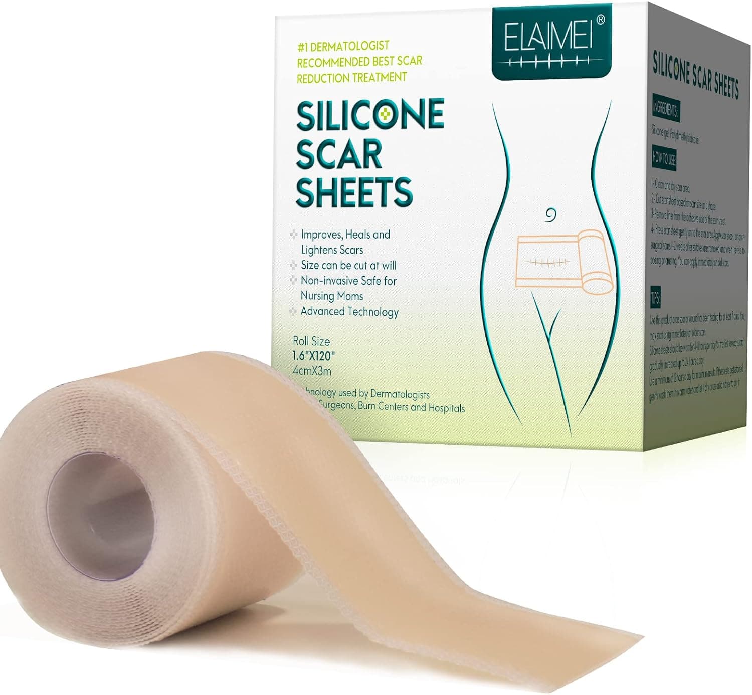 Silicone Scar Sheets 1.6" x 120" roll 🎗️