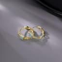 Thumbnail 1 de SLUYNZ 925 Sterling Silver Blue CZ Huggie Earrings 🎧