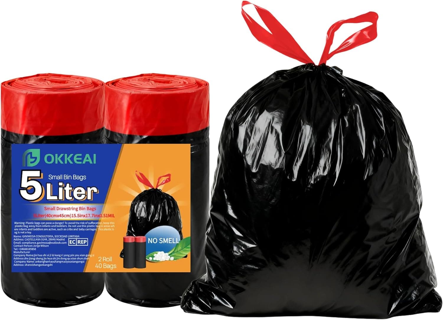 Small Bin Bags 66 Count 5L trash bags 🗑️
