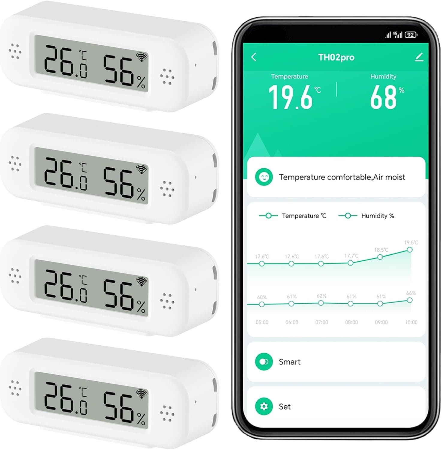 Smart Digital Thermometer Hygrometer 4PCS 🌡️