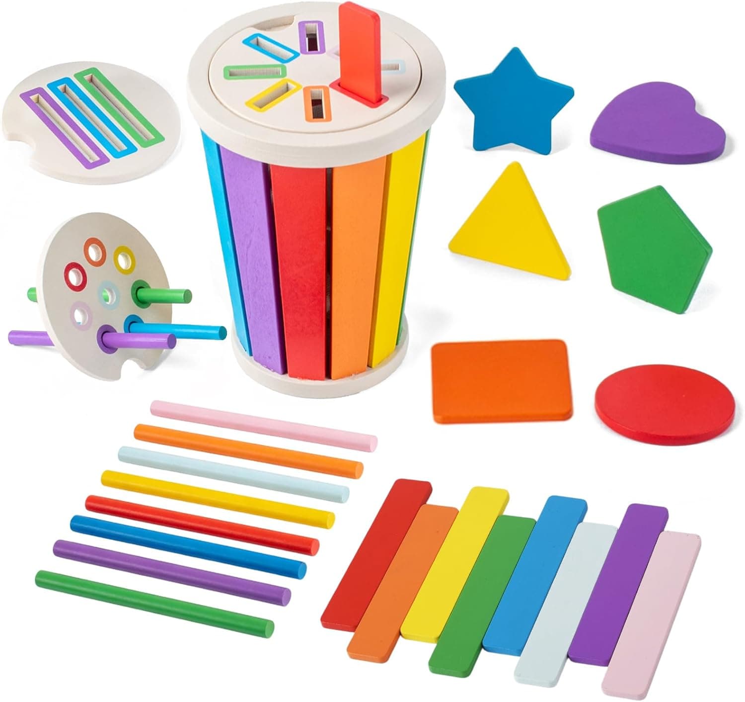 Smartwo Montessori Wooden Shape Sorting Toy 🎲