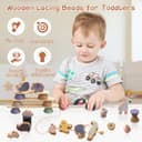 Thumbnail 3 de Smartwo Wooden Animal Threading and Stacking 30 pack 🧸