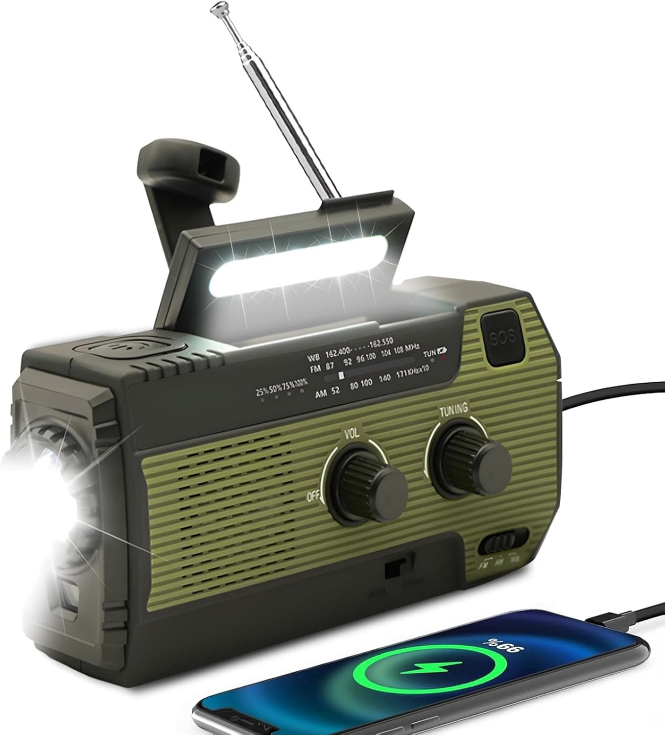 SOLARBABY Wind Up Solar Radio 4000 mAh 🔊