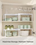 Thumbnail 2 de SONGMICS KCS01WT Stackable cupboard organisers (set of 2) 🧰