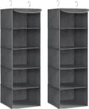 Thumbnail principal de SONGMICS RCH005G02 wardrobe organiser set of 2, foldable with bamboo hooks 🧥