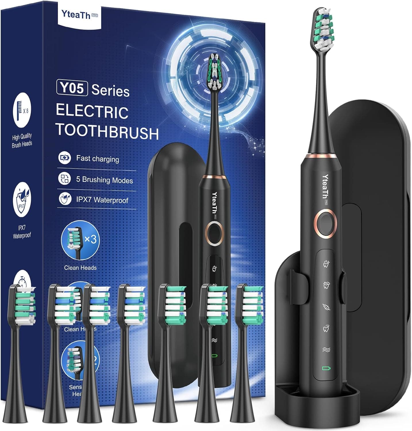 Sonic Electric Toothbrush 8 heads 🪥