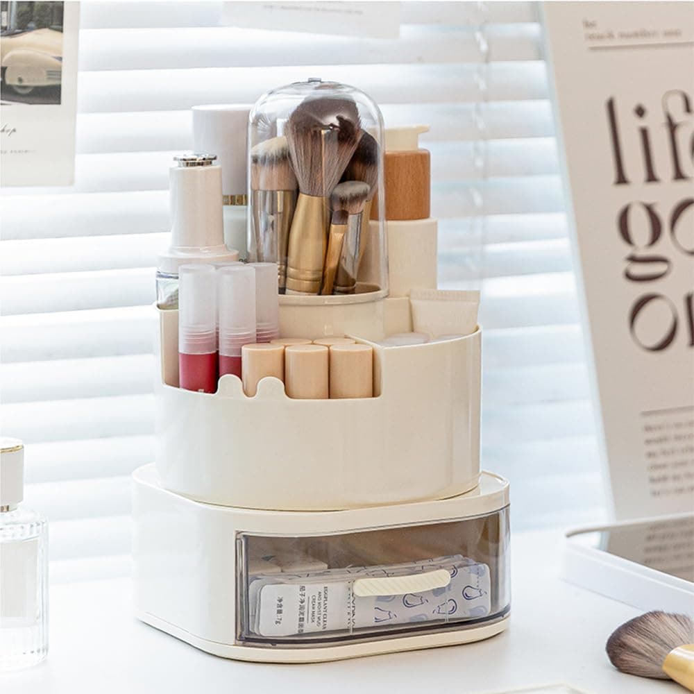 STORICANS Makeup Organiser with 360° Rotating Brush Holder 💄