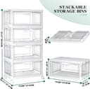 Thumbnail 1 de StowBin 23L Clear Stackable Storage Boxes with Wheels 🗄️