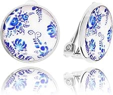 Style 19 Elegant Small Round Clip‑on Earrings for Women 🎧
