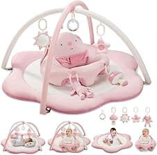 Suihuooo 3-in-1 baby play mat with 5 toys 🧸
