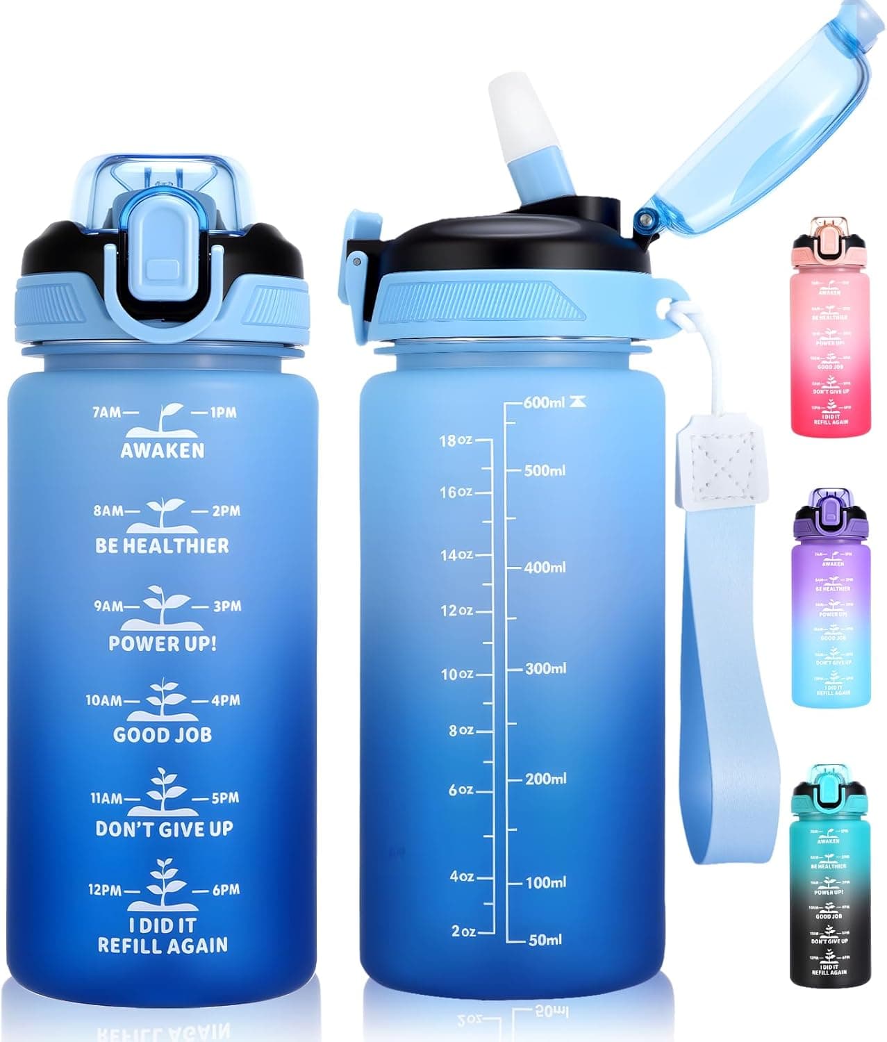 SUPPRUI Kids Water Bottle 600ml for School 🧴