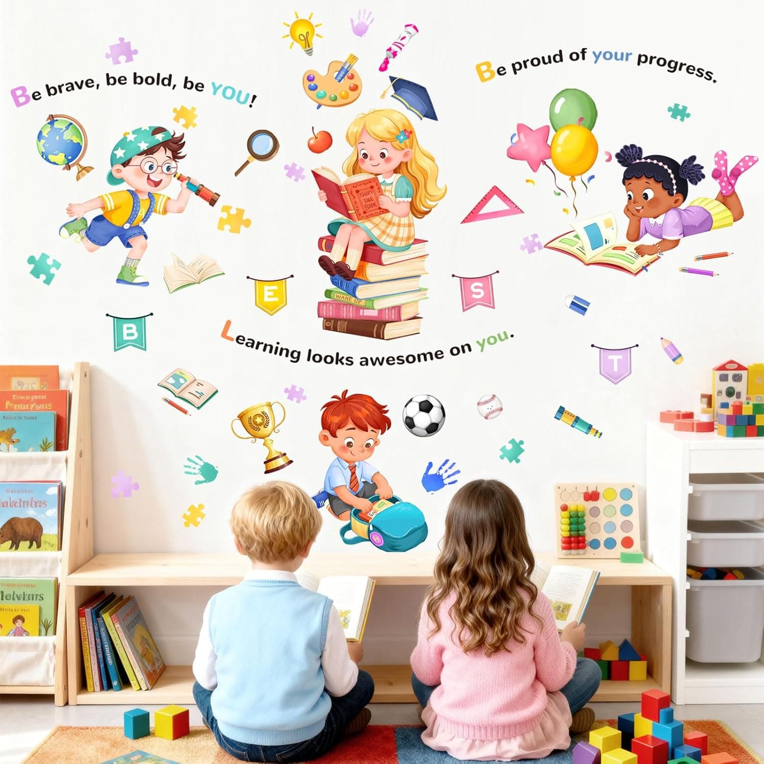 Supzone Reading Corner Wall Stickers Inspirational Quotes 📚