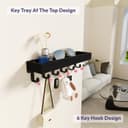 Thumbnail 1 de SWTYMIKI Key Holder with Wood Tray and 6 Hooks 📌