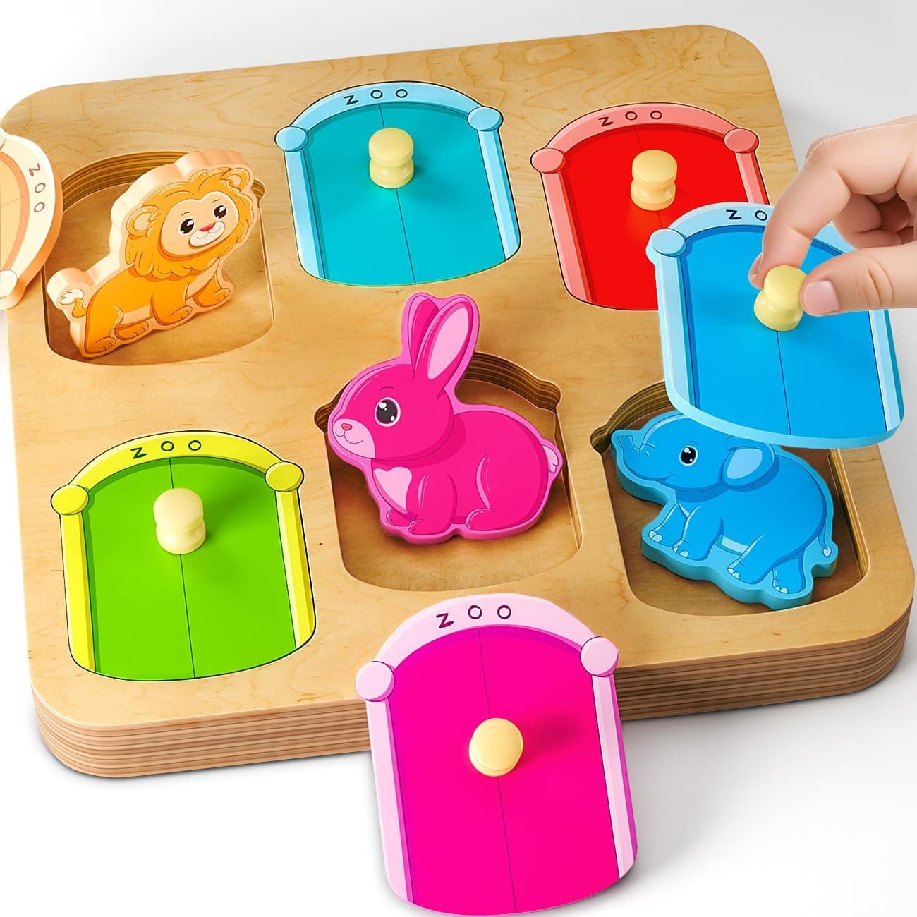 SYHLN Animal Peg Puzzle 1–3 Years Wooden Toys 🧸