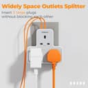 Thumbnail 2 de TESSAN 3‑way plug adapter with USB ports 🔌