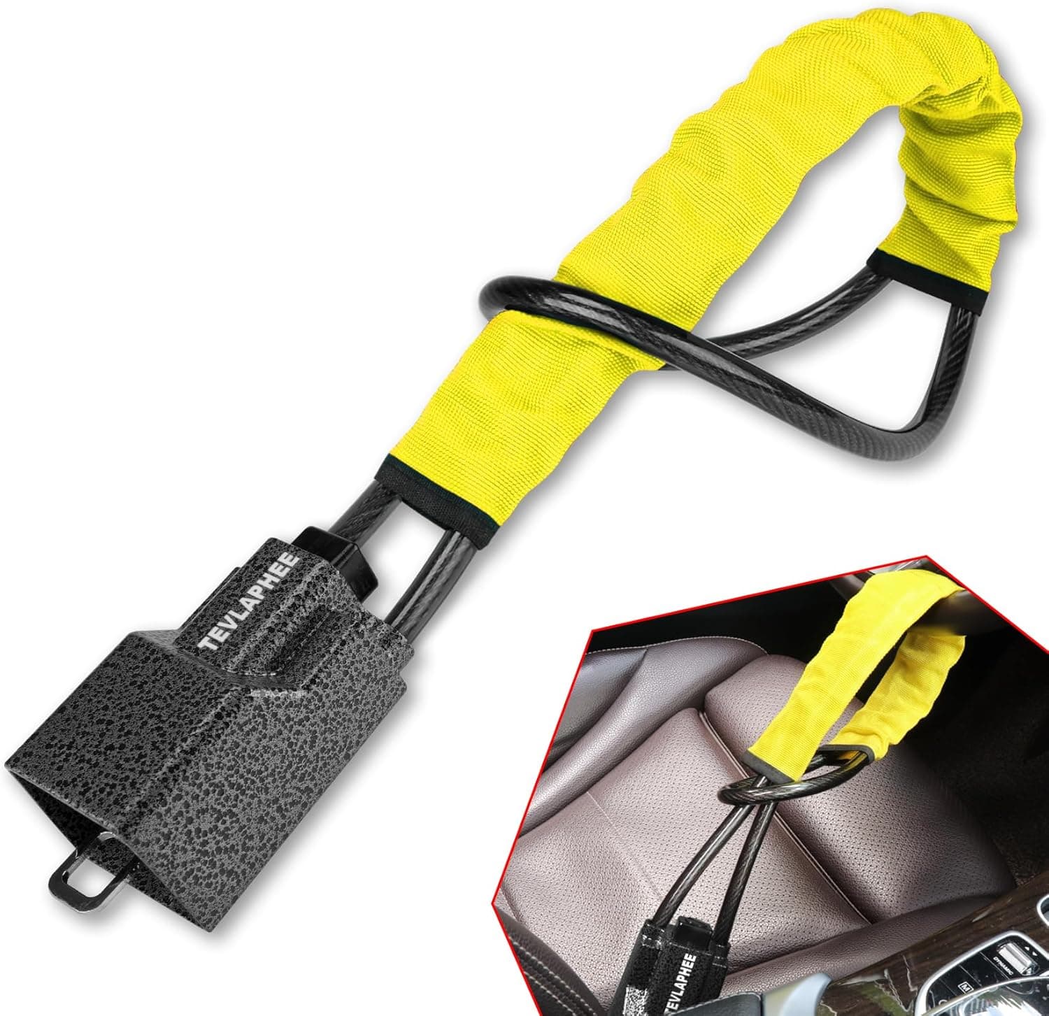 Tevlaphee Upgraded Steering Wheel Lock 3 Keys 🚗