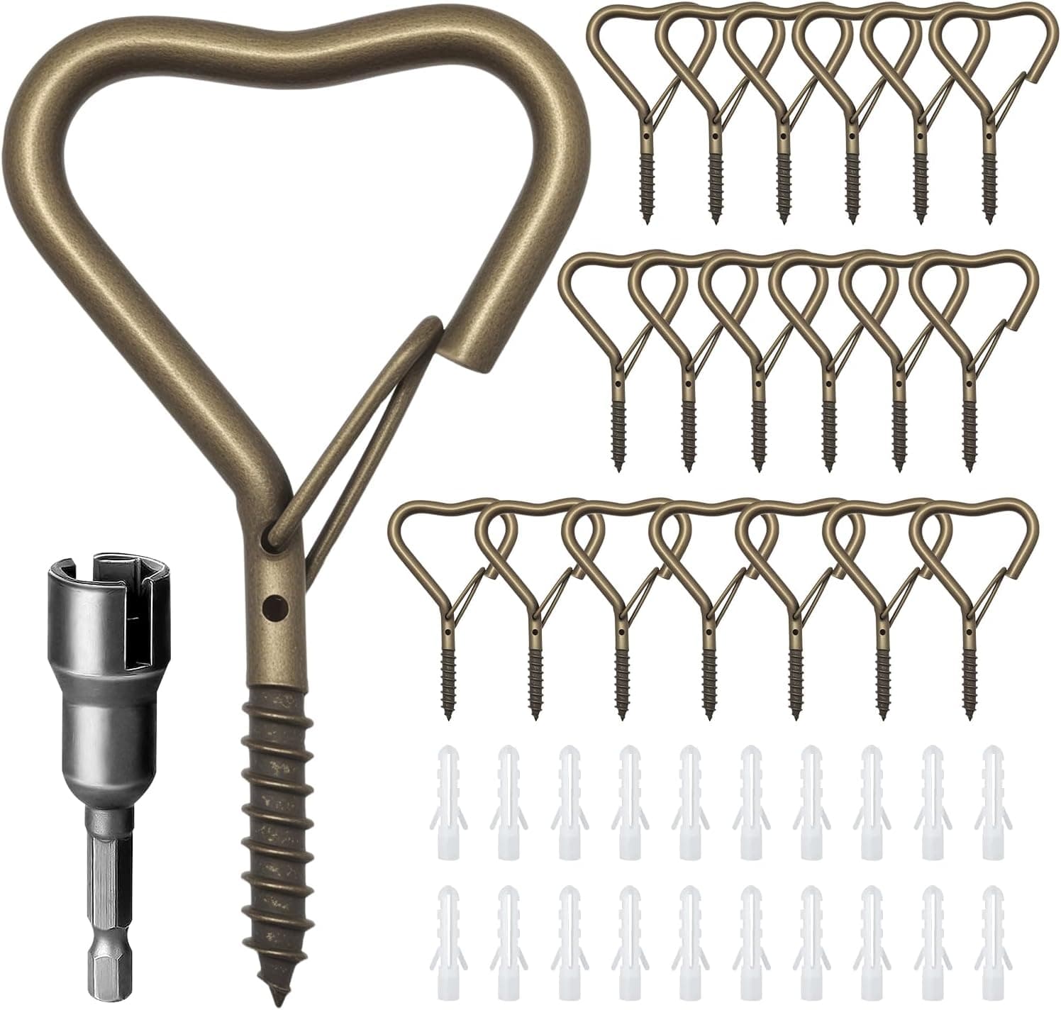 Ticway 20 PCS Heart Shaped Hooks for String Lights 🎉