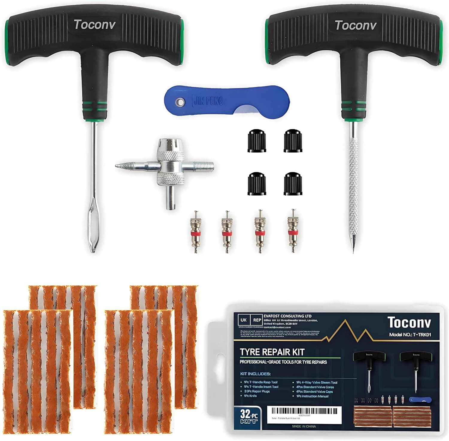 Toconv Tyre Repair Kit 32pcs compact tyre kit 🚗