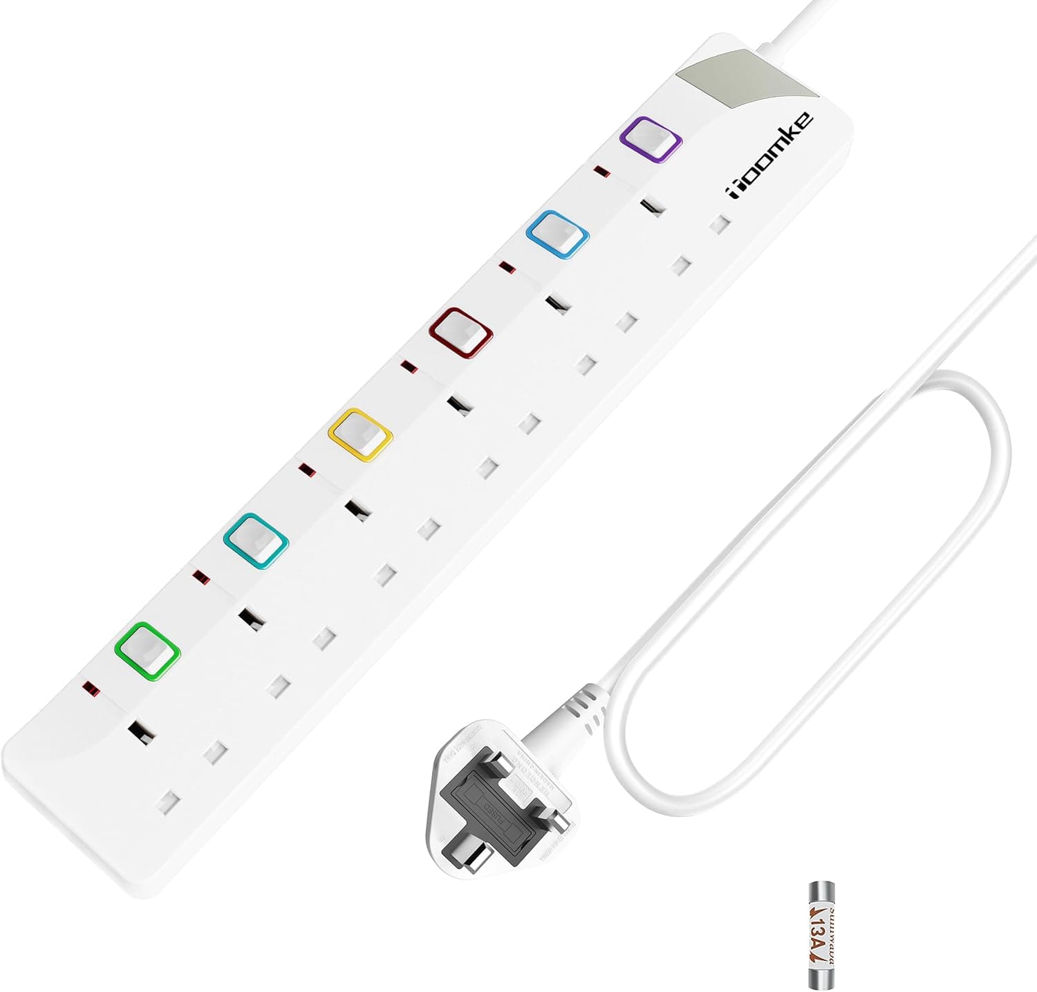 Toomke 6-way Extension Lead 3m 13A power strip 🔌