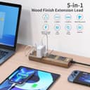 Thumbnail 1 de TOPREK Wood Grain 3-Way Extension Lead 2m 📺