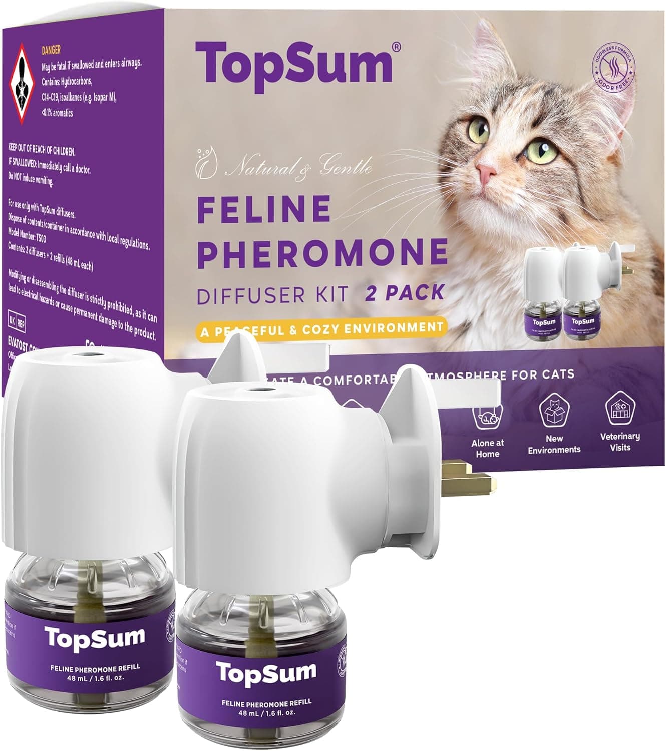 TopSum Cat Calming Plug-in 2-pack diffuser 🐱