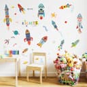 Thumbnail 1 de ufengke Colorful Rockets Wall Stickers Outer Space Decals 🚀