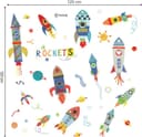 Thumbnail 3 de ufengke Colorful Rockets Wall Stickers Outer Space Decals 🚀