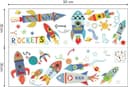 Thumbnail 5 de ufengke Colorful Rockets Wall Stickers Outer Space Decals 🚀