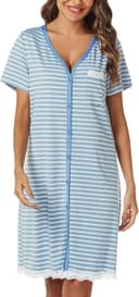 Thumbnail 3 de Uniexcosm Maternity Nursing Nightdress Stripe Sleepwear 👚