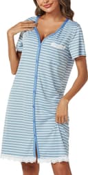 Thumbnail 4 de Uniexcosm Maternity Nursing Nightdress Stripe Sleepwear 👚