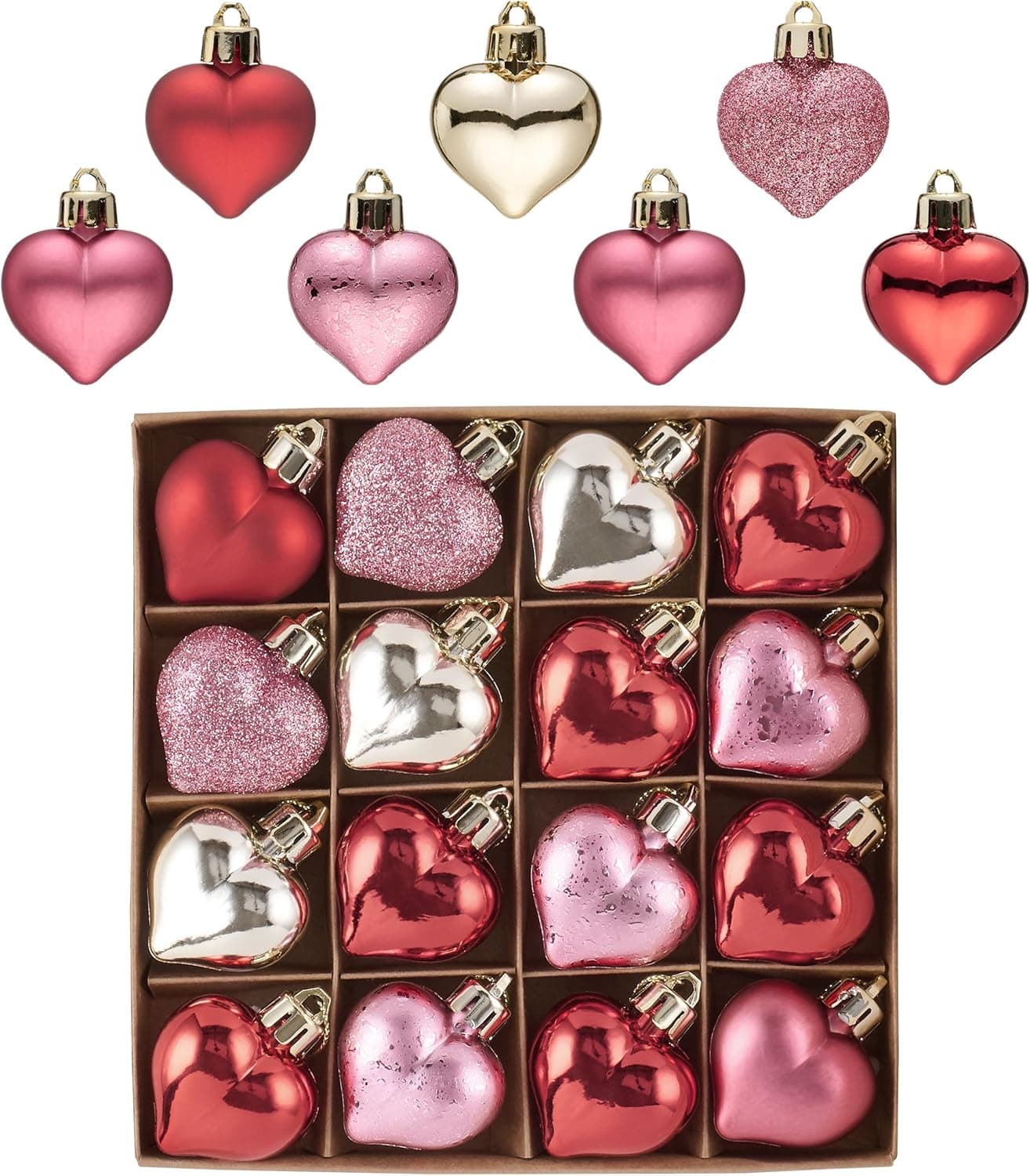 Valery Madelyn 4cm shatterproof heart baubles 16pcs 🎁