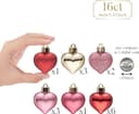 Thumbnail 6 de Valery Madelyn 4cm shatterproof heart baubles 16pcs 🎁