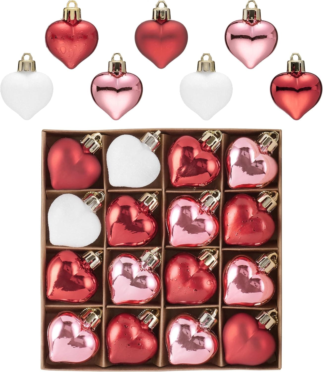 Valery Madelyn Heart Bauble 4cm, 16 pcs 🎁