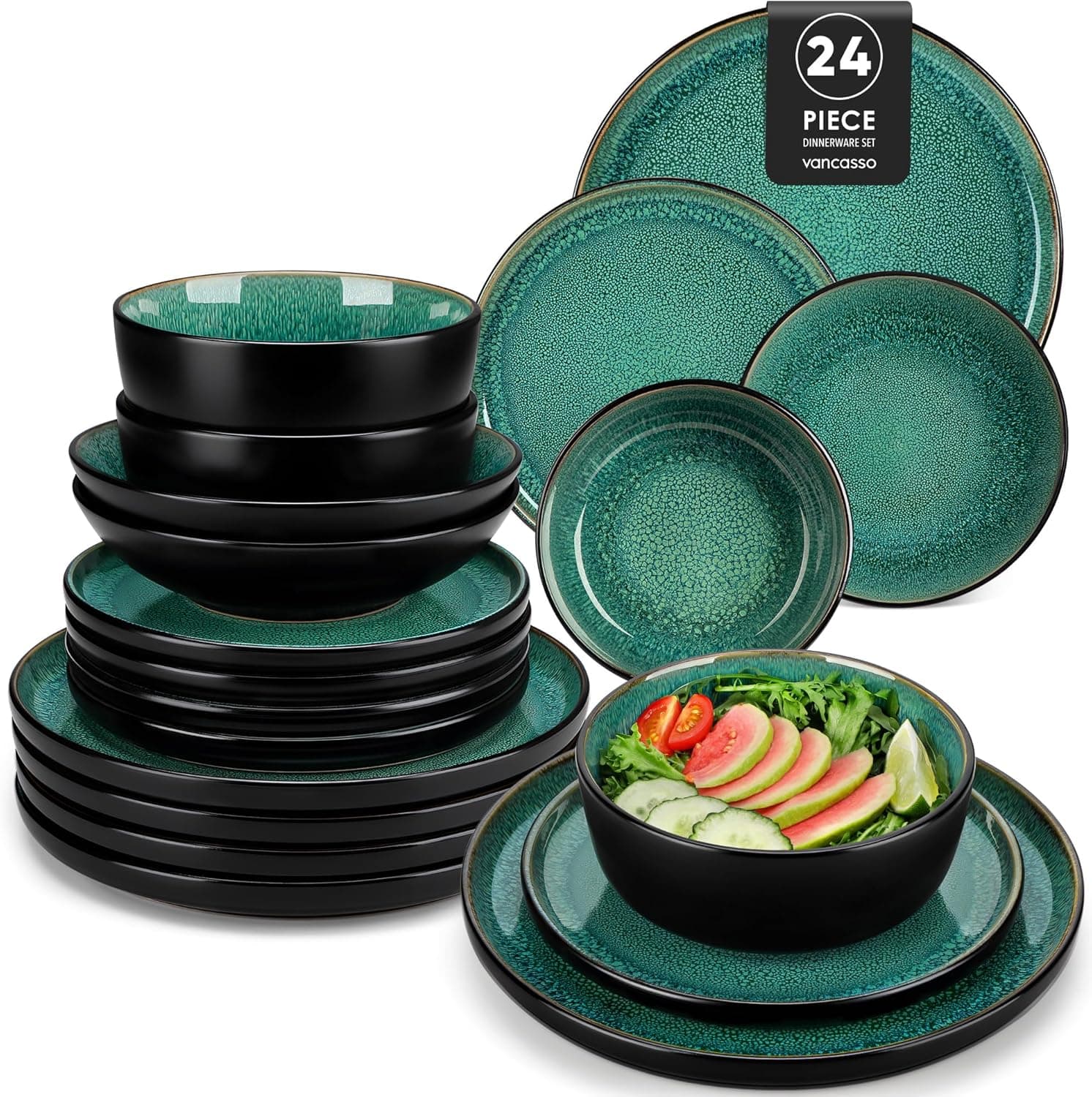 Vancasso 24 Piece Stoneware Dinner Set for 6 🌟