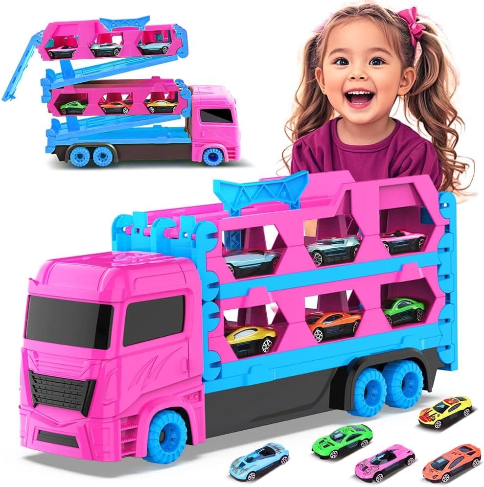 VATOS Transport Truck Toy with 6 Cars 🚚