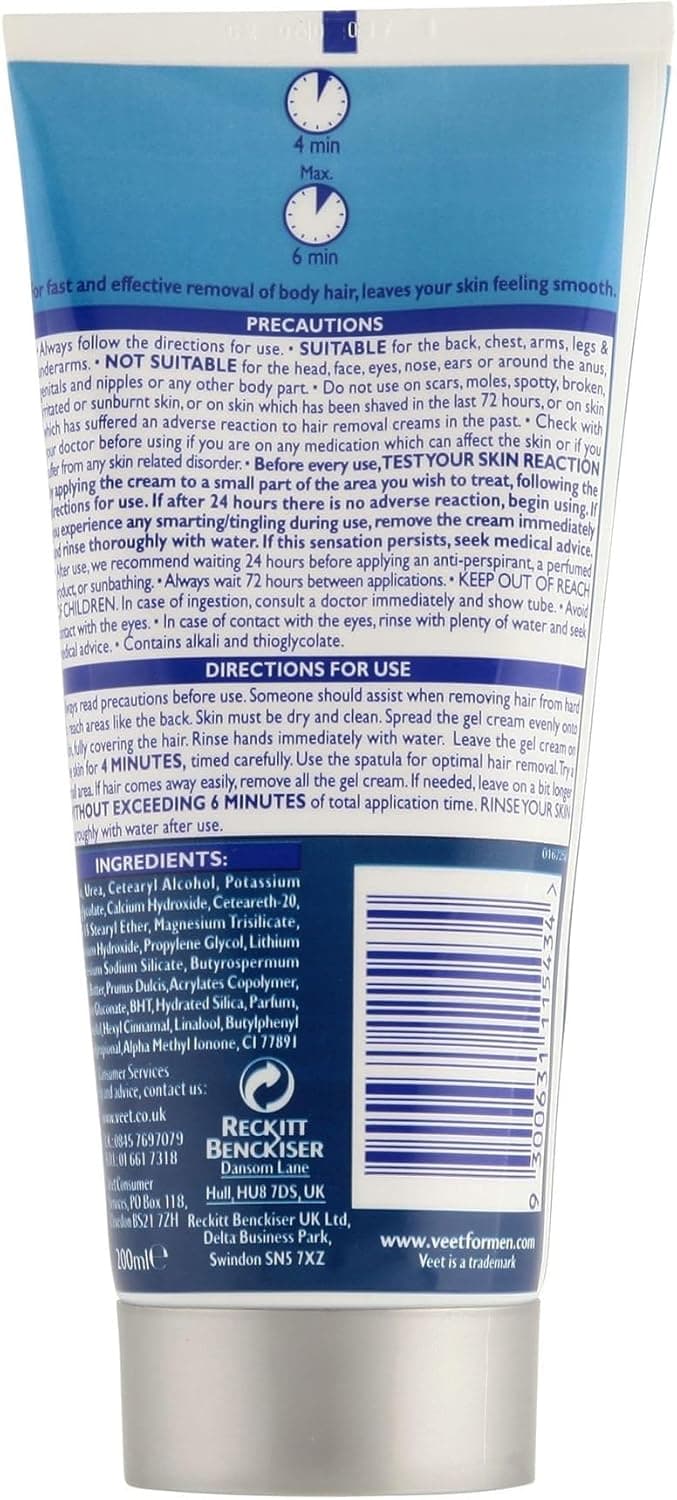 Veet for Men Hair Removal Gel Cream 200 ml ⌚