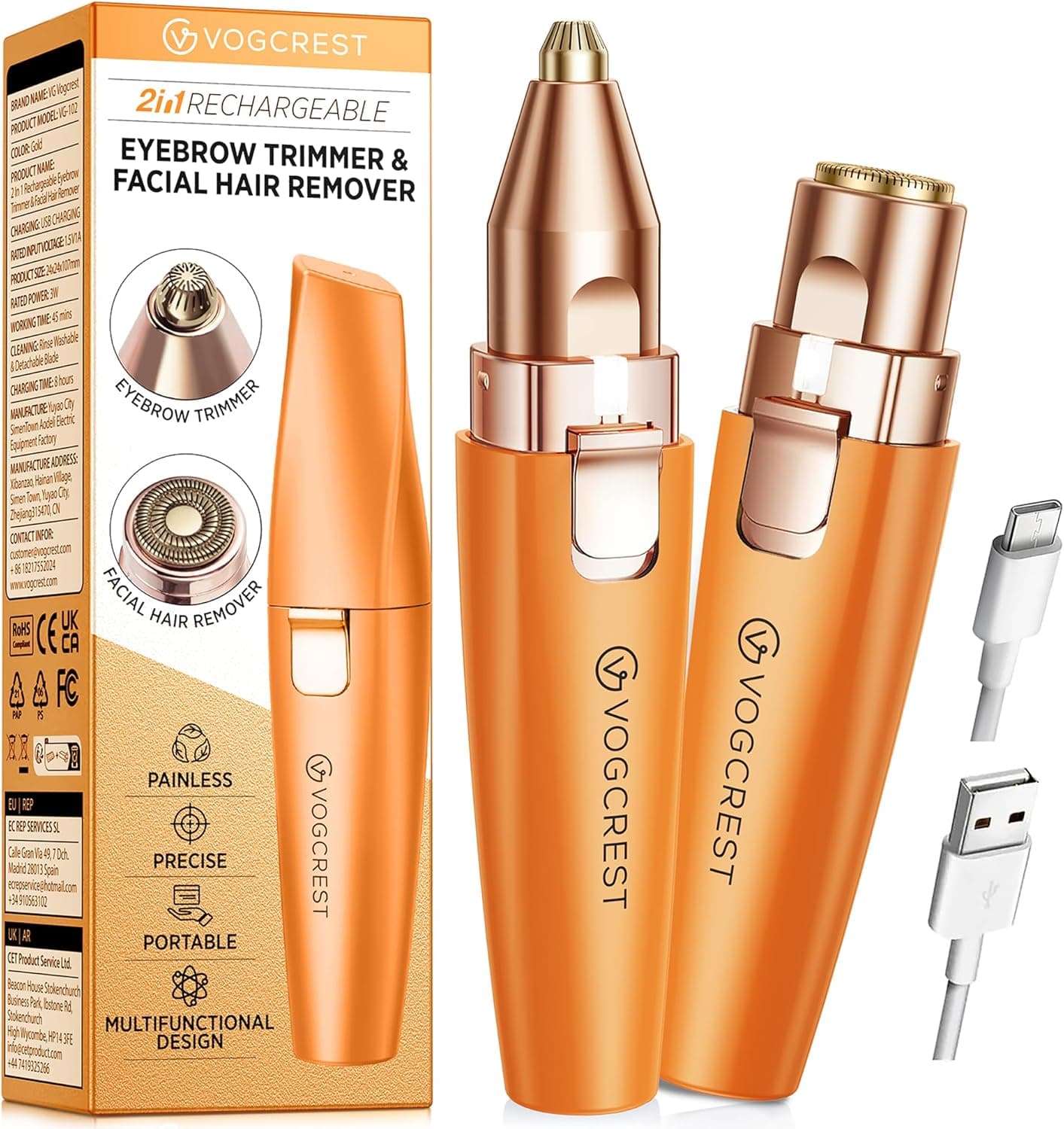 VG VOGCREST Eyebrow Trimmer 2in1 facial razor 🪥